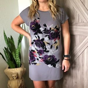 Gray floral dress